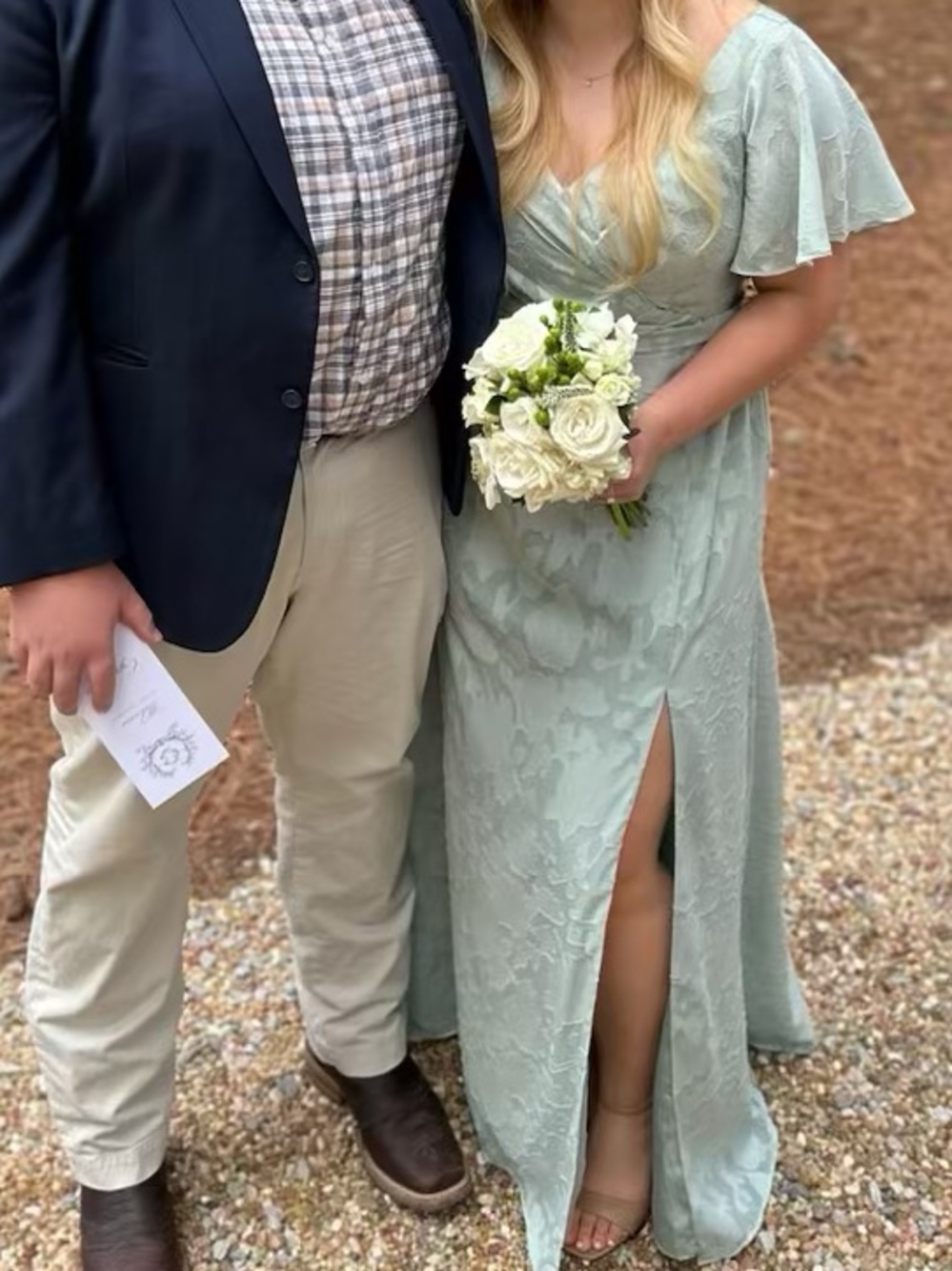 Light Sage Floral Maxi Dress w/slit